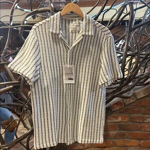 NWT Denim & Flower White & Black Striped Shirt